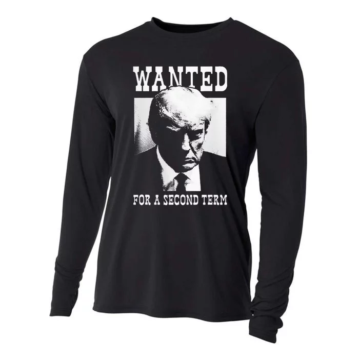 Trump Mugshot Wanted For Second Term 2024 Cooling Performance Long Sleeve Crew