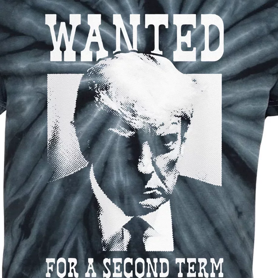 Trump Mugshot Wanted For Second Term 2024 Kids Tie-Dye T-Shirt