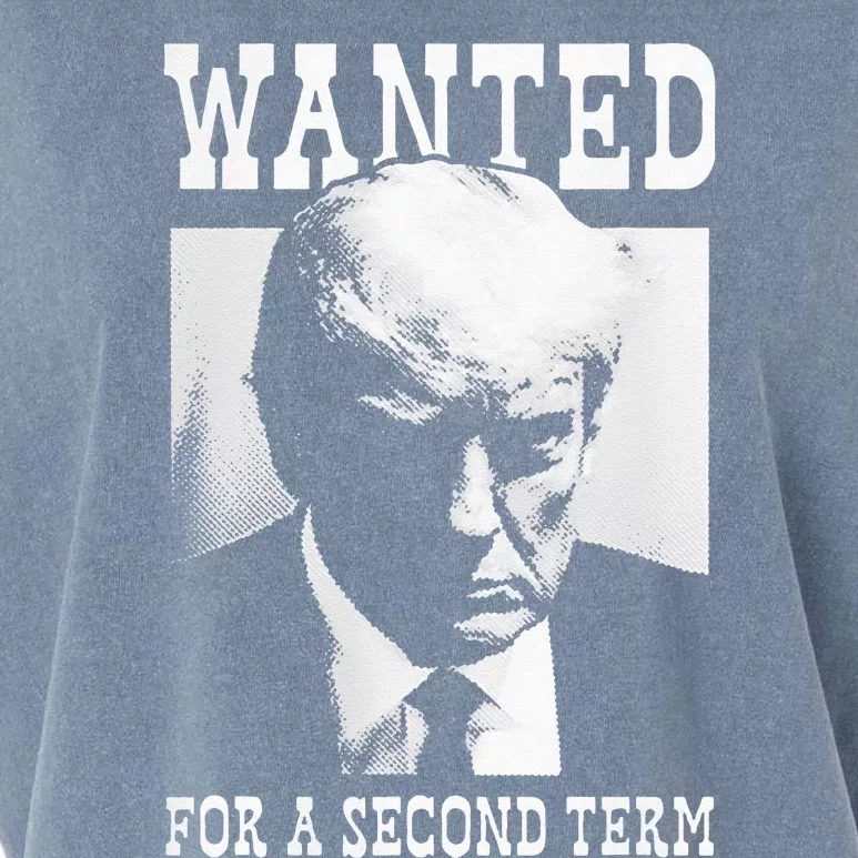 Trump Mugshot Wanted For Second Term 2024 Garment-Dyed Women's Muscle Tee