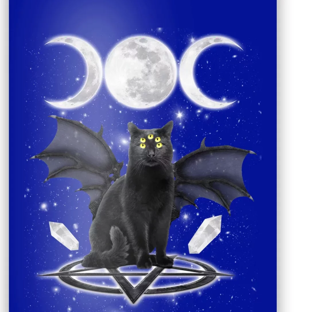 Triple Moon Witch Cat Wicca Wiccan Pagan Symbol Halloween Gift Poster