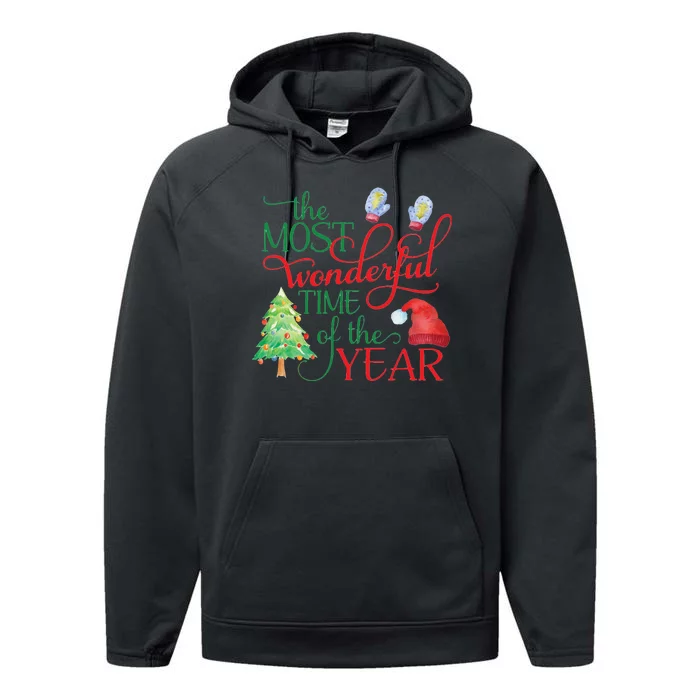 The Most Wonderful Time Of The Year Christmas Performance Fleece Hoodie