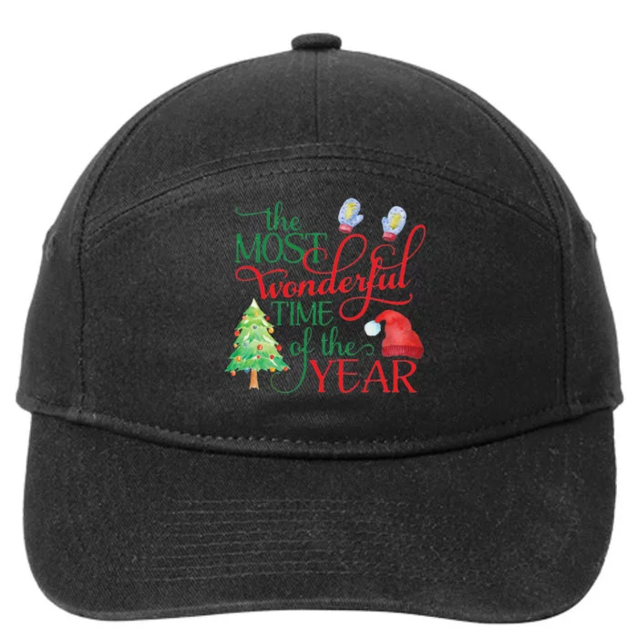 The Most Wonderful Time Of The Year Christmas 7-Panel Snapback Hat