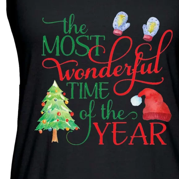 The Most Wonderful Time Of The Year Christmas Ladies Essential Flowy Tank