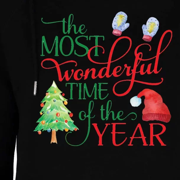 The Most Wonderful Time Of The Year Christmas Womens Funnel Neck Pullover Hood