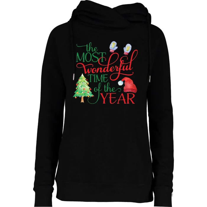 The Most Wonderful Time Of The Year Christmas Womens Funnel Neck Pullover Hood