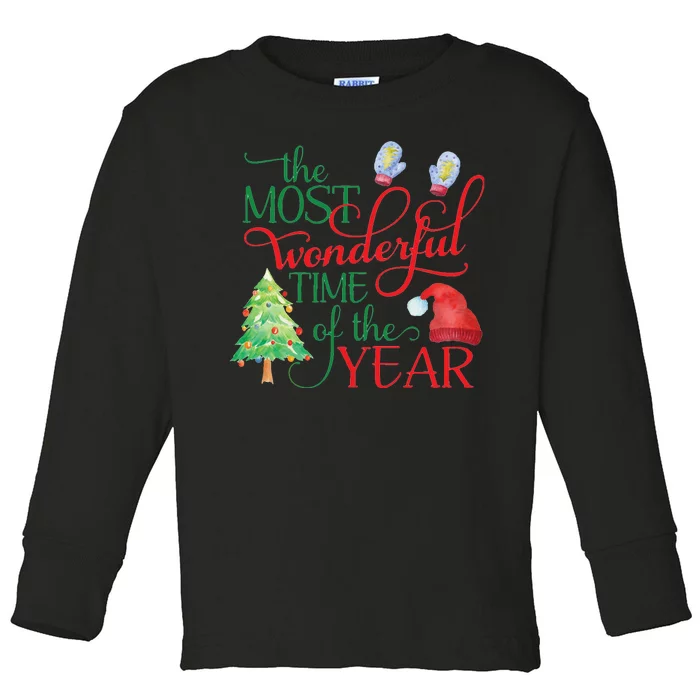 The Most Wonderful Time Of The Year Christmas Toddler Long Sleeve Shirt