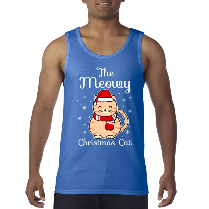 The Meowy Xcool Giftmas Cat Santa Hat Snowflake Cute Christmas Gift Tank Top