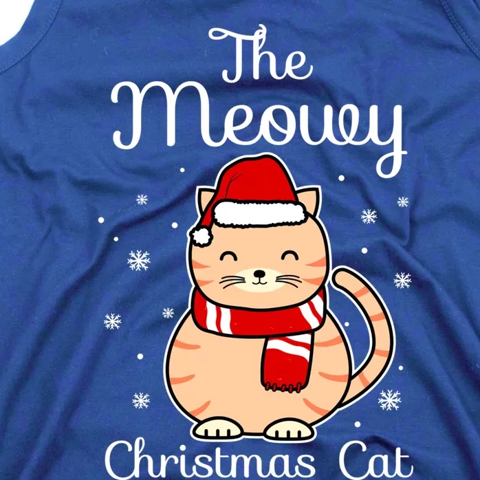 The Meowy Xcool Giftmas Cat Santa Hat Snowflake Cute Christmas Gift Tank Top