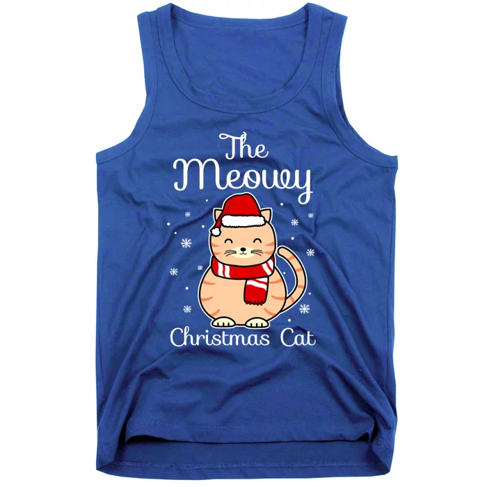 The Meowy Xcool Giftmas Cat Santa Hat Snowflake Cute Christmas Gift Tank Top