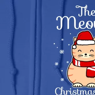 The Meowy Xcool Giftmas Cat Santa Hat Snowflake Cute Christmas Gift Full Zip Hoodie