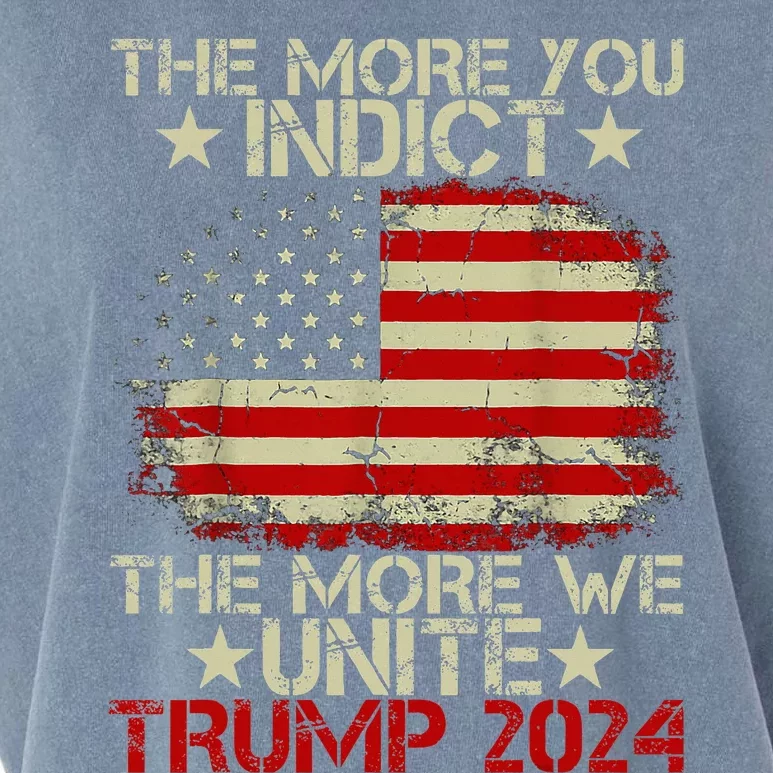 The More You Indict The More We Unite Maga Trump Indictt Garment-Dyed Women's Muscle Tee