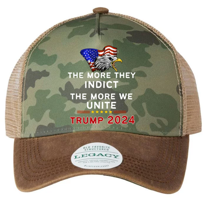 The More You Indict The More We Unite MAGA Trump Indictment Legacy Tie Dye Trucker Hat