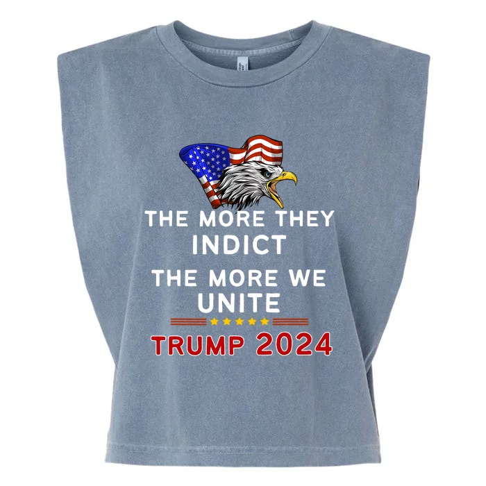 The More You Indict The More We Unite MAGA Trump Indictment Garment-Dyed Women's Muscle Tee