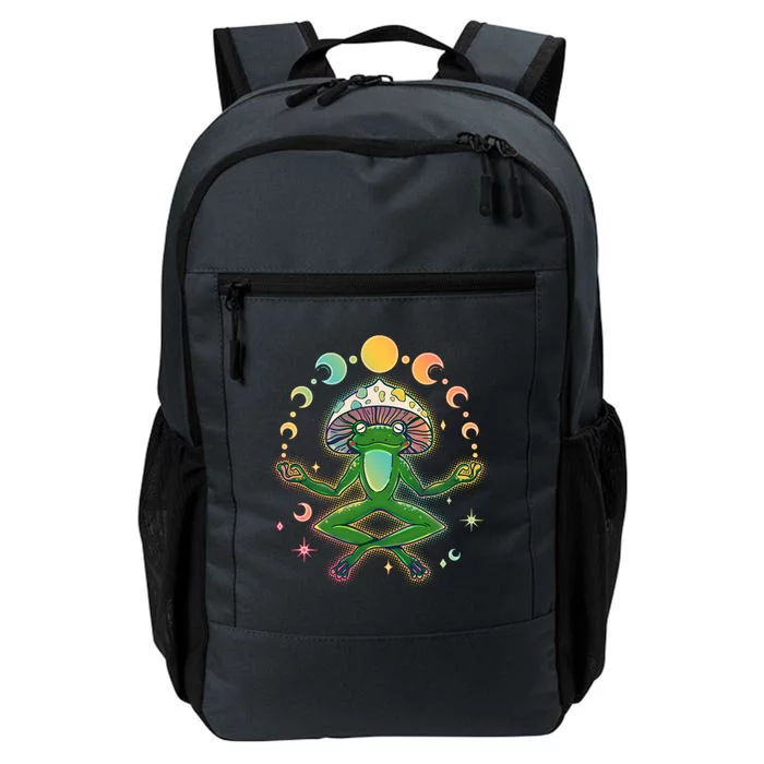 Trippy Meditating Yoga Mushroom Frog Toad Daily Commute Backpack