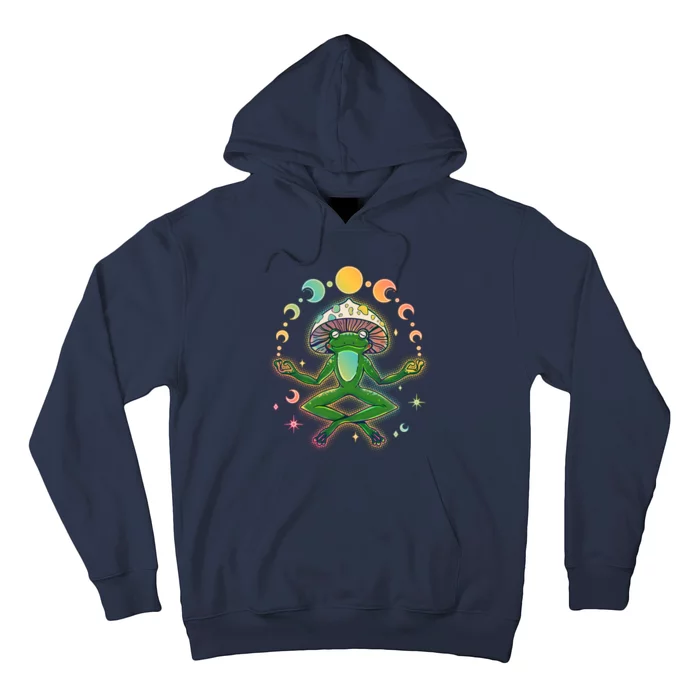 Trippy Meditating Yoga Mushroom Frog Toad Hoodie