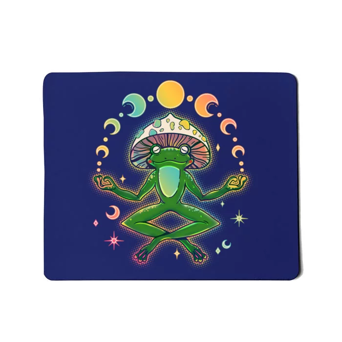 Trippy Meditating Yoga Mushroom Frog Toad Mousepad