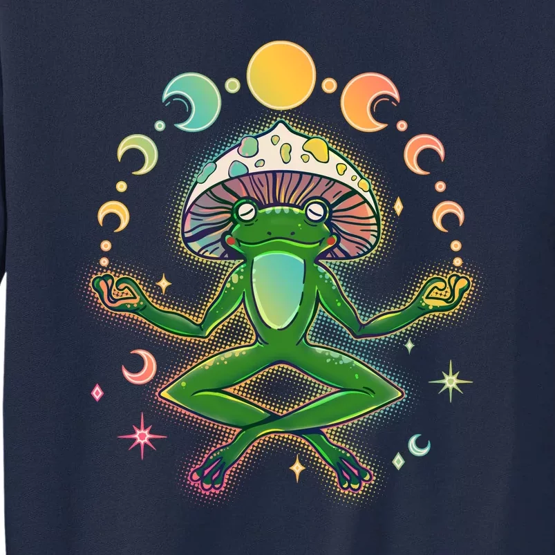 Trippy Meditating Yoga Mushroom Frog Toad Tall Sweatshirt