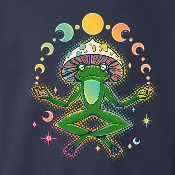 Trippy Meditating Yoga Mushroom Frog Toad Toddler Hoodie