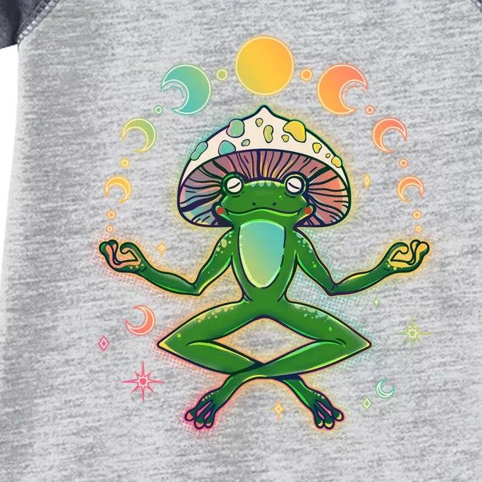 Trippy Meditating Yoga Mushroom Frog Toad Infant Baby Jersey Bodysuit