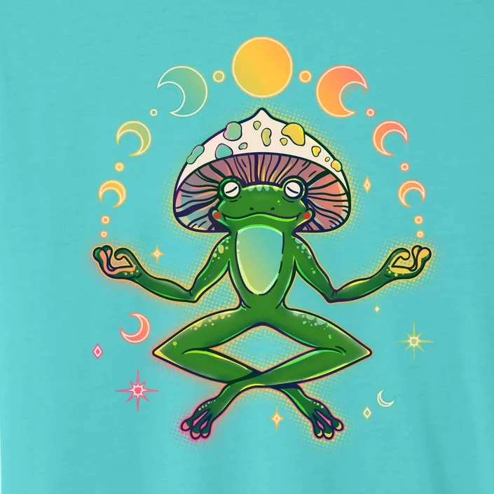 Trippy Meditating Yoga Mushroom Frog Toad ChromaSoft Performance T-Shirt