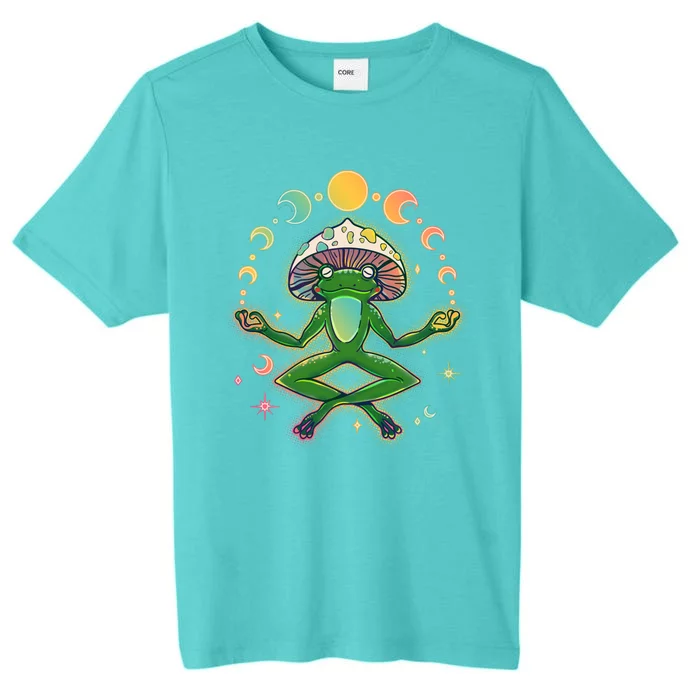 Trippy Meditating Yoga Mushroom Frog Toad ChromaSoft Performance T-Shirt