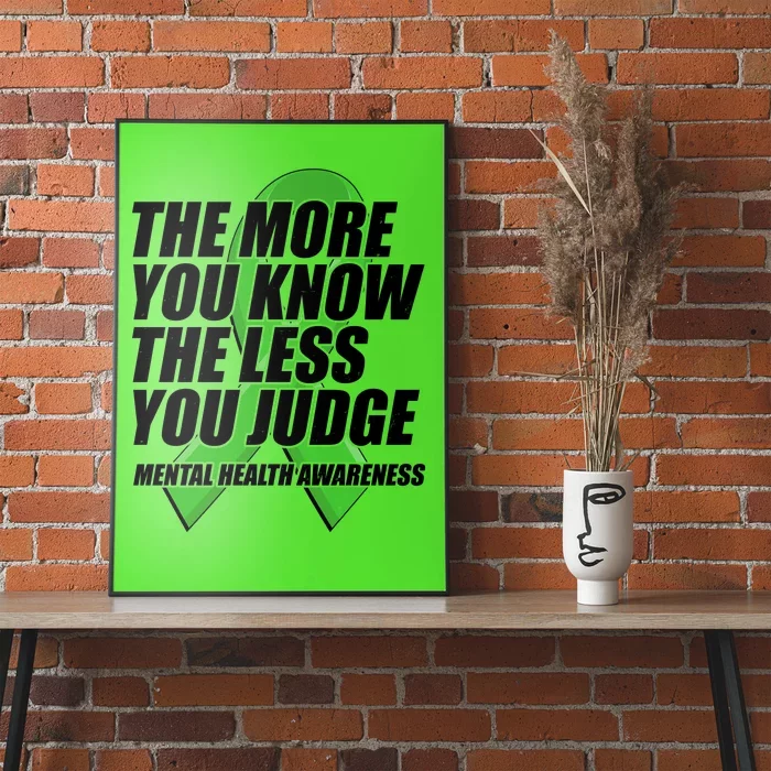 The More You Know The Less You Judge Mental Health Awareness Poster