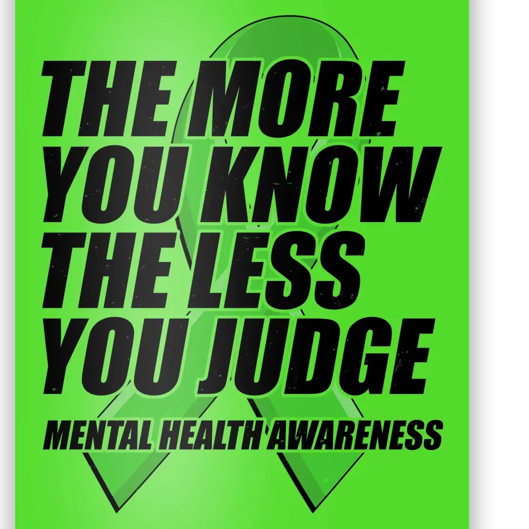 The More You Know The Less You Judge Mental Health Awareness Poster