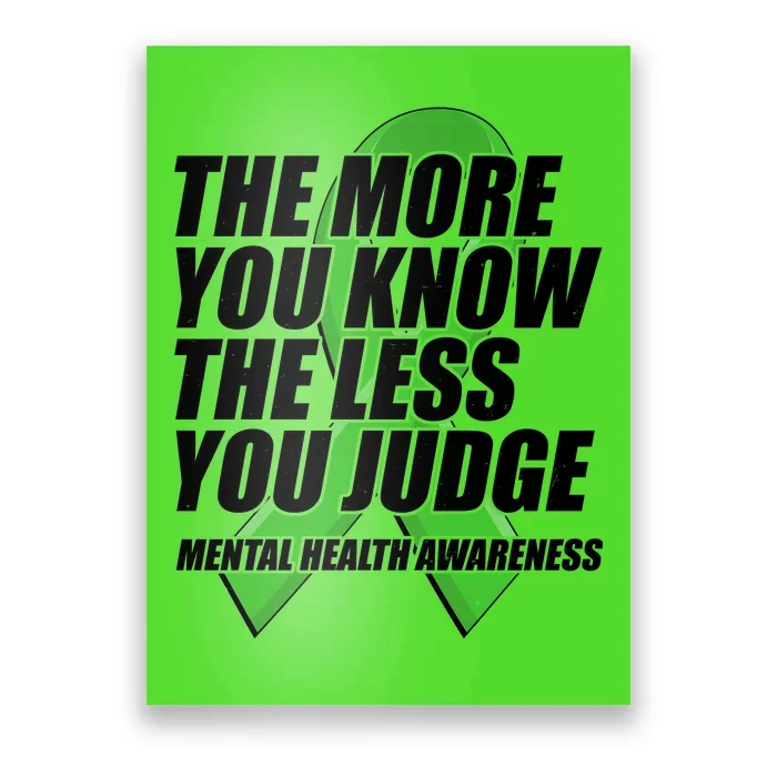 The More You Know The Less You Judge Mental Health Awareness Poster