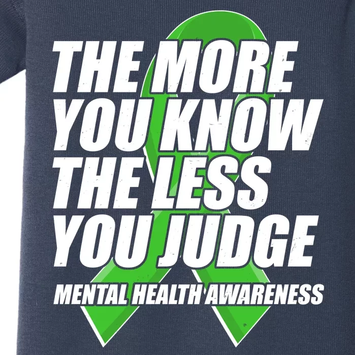 The More You Know The Less You Judge Mental Health Awareness Baby Bodysuit