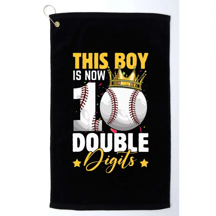 This Now 10 Double Digits Baseball 10 Years Old Birthday Platinum Collection Golf Towel