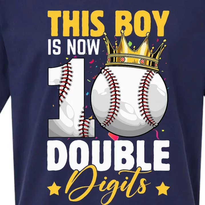 This Now 10 Double Digits Baseball 10 Years Old Birthday Sueded Cloud Jersey T-Shirt