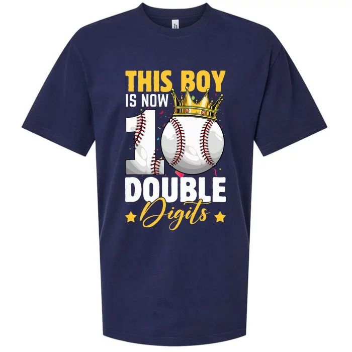 This Now 10 Double Digits Baseball 10 Years Old Birthday Sueded Cloud Jersey T-Shirt