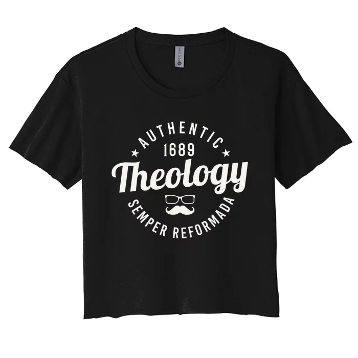 Theology Nerd 1689 Reformed Christian Seminary Funny Women's Crop Top Tee