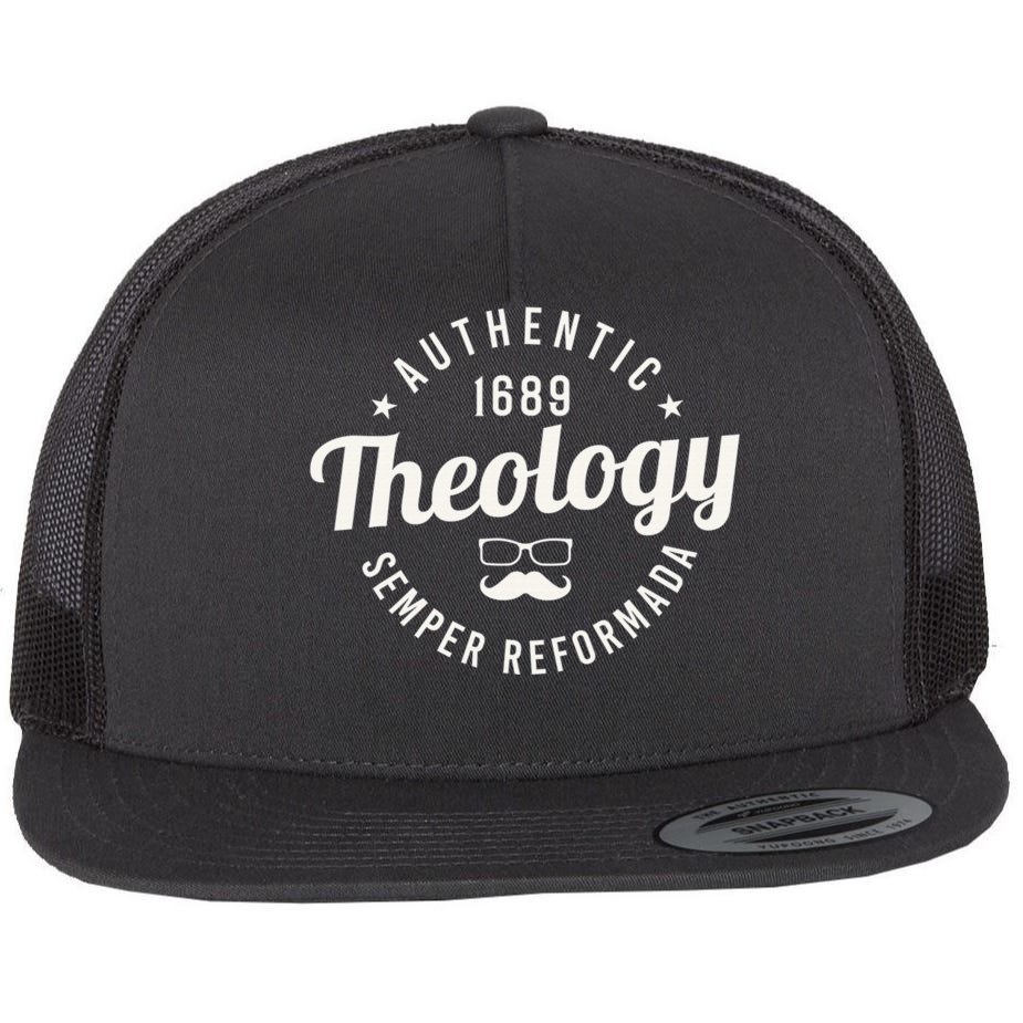 Theology Nerd 1689 Reformed Christian Seminary Flat Bill Trucker