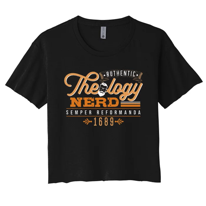 Theology Nerd 1689 Reformed Christian Seminary Women's Crop Top Tee