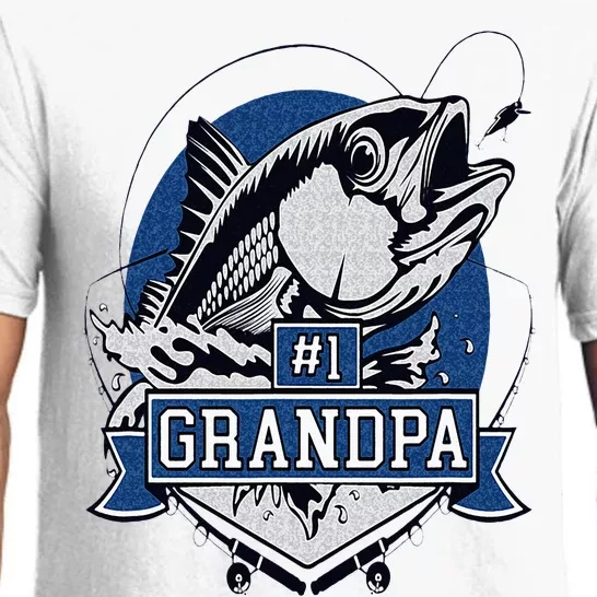 Trendy Number 1 Grandpa Fishing Logo Pajama Set