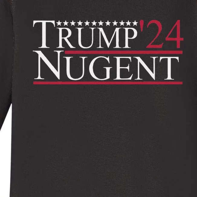 Trump Nugent 2024 Patriotic Election Apparel Baby Long Sleeve Bodysuit