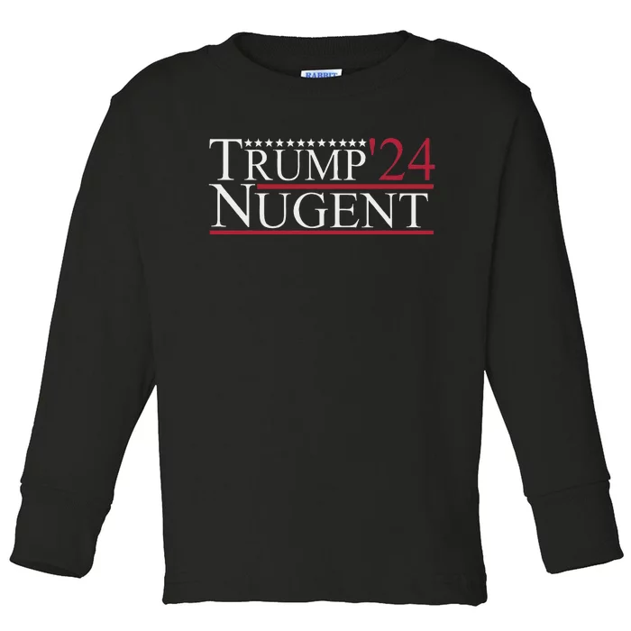 Trump Nugent 2024 Patriotic Election Apparel Toddler Long Sleeve Shirt