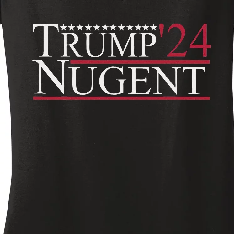 Trump Nugent 2024 Patriotic Election Apparel Women's V-Neck T-Shirt