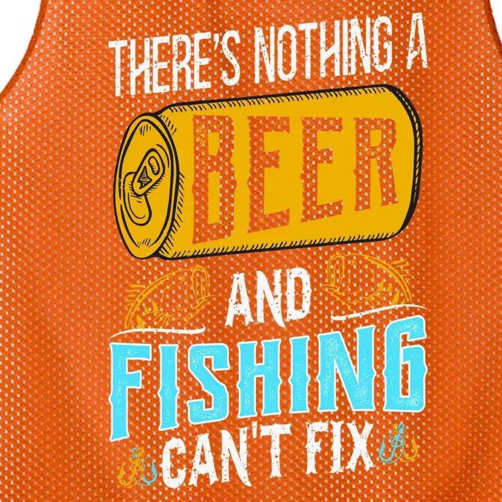 There's Nothing A Beer And Fishing Can't Fix Mesh Reversible Basketball Jersey Tank