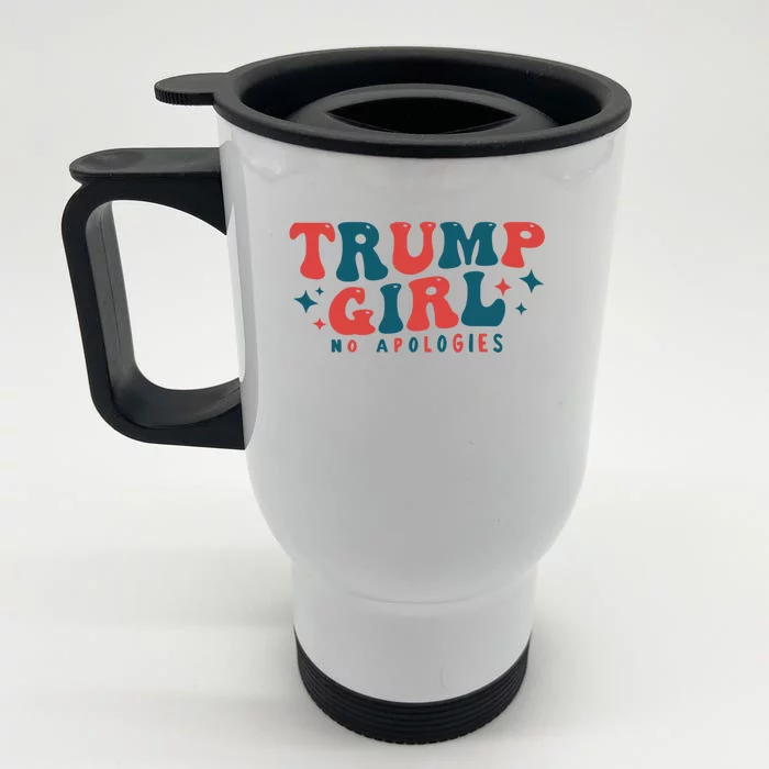 Trump No Apologies Patriotic American Election 2024 Gift Front & Back Stainless Steel Travel Mug