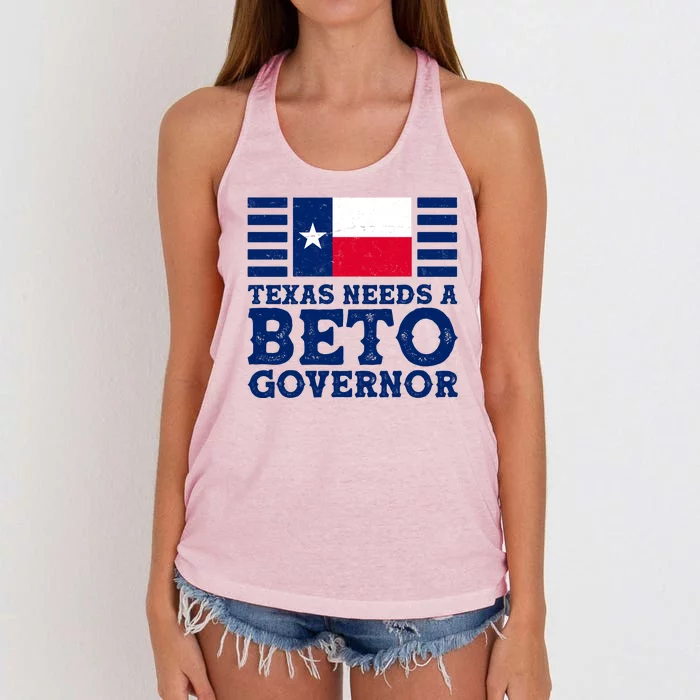 Texas Needs A Governor Beto O'Rourke Women's Knotted Racerback Tank