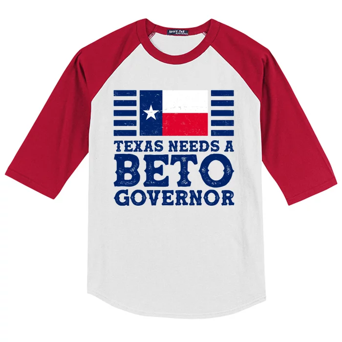 Texas Needs A Governor Beto O'Rourke Kids Colorblock Raglan Jersey