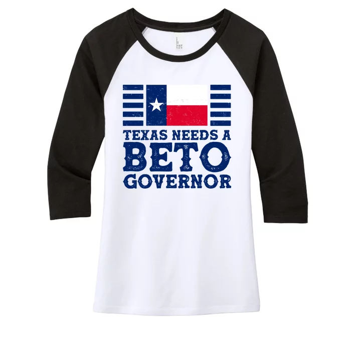 Texas Needs A Governor Beto O'Rourke Women's Tri-Blend 3/4-Sleeve Raglan Shirt