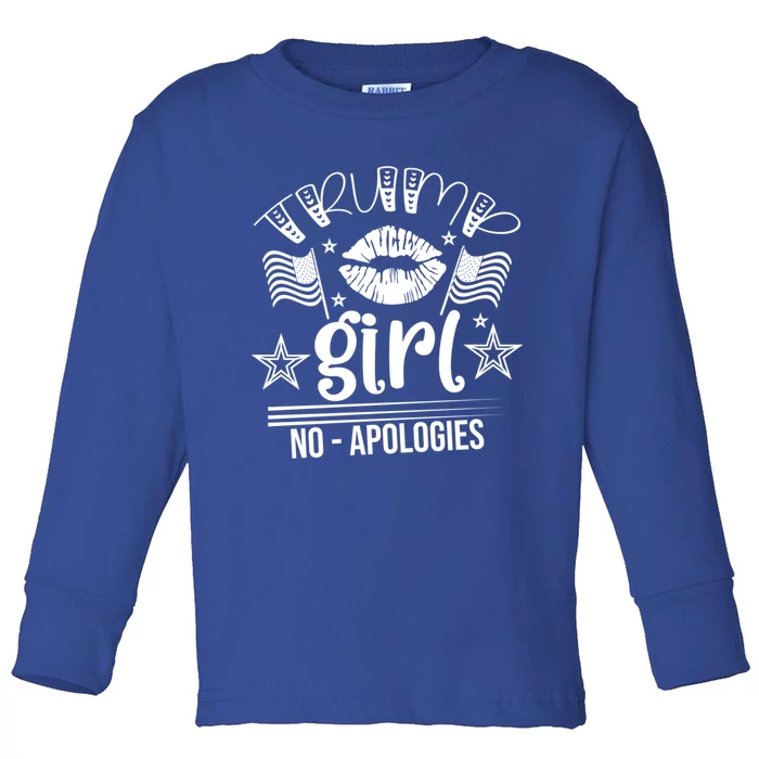 Trump No Apologies American Election Trump Gift Toddler Long Sleeve Shirt