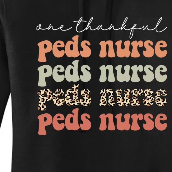 Thankful Nurse Autumn Tree Fall Leaves Thanksgiving Women's Pullover Hoodie