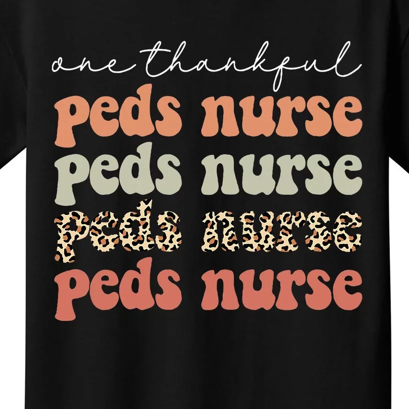 Thankful Nurse Autumn Tree Fall Leaves Thanksgiving Kids T-Shirt