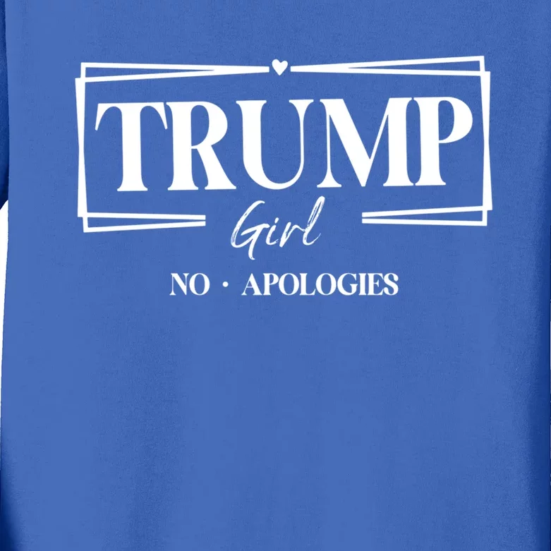 Trump No Apologies Trump Election 2024 Gift Kids Long Sleeve Shirt