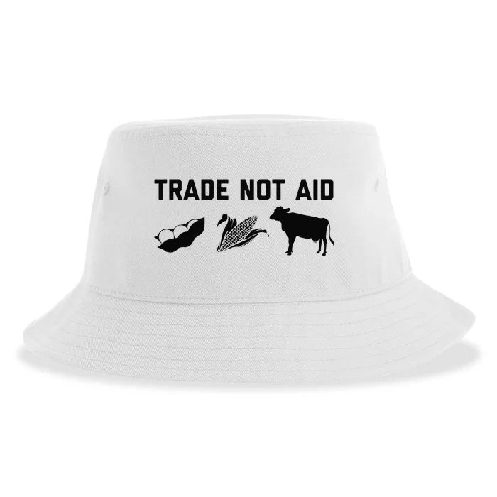 Trade Not Aid Farmer Political Sustainable Bucket Hat