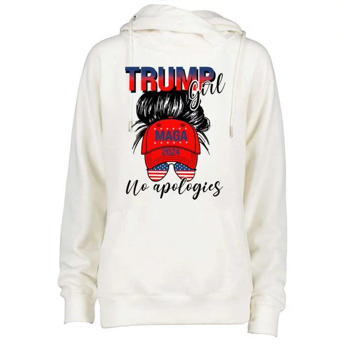 Trump No Apologies Patriotic American Meaningful Gift Womens Funnel Neck Pullover Hood